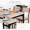 5 Piece Dining Table Set Tranditional Style Dining Room Sets with Chairs Dining Table and Chairs Kitchen Table Sets - Dark Wood Grain/Black