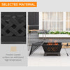 Outdoor Fire Pit Bonfire with Spark Screen Cover, Log Burning Bowl with Poker for Patio, or Backyard, Black