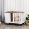 Furniture Style Dog Crate, Pet Cage Kennel End Table, Indoor Decorative Dog House, with Wooden Top, Door, for Small Dogs, Brown
