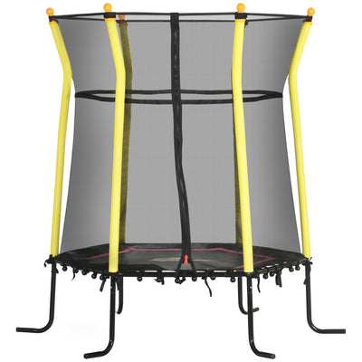 5.2' Kids Small Trampoline with Enclosure, Springfree Toddler Trampoline with Net, for Single Jumper, Indoor Play Equipment for Ages 3-10