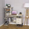 Computer Desk With Drawers Modern Computer Writing Desk Pc Workstation With Storage Shelves Keyboard Tray & Drawers For Home Office