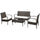 Patio Porch Furniture Sets 4-PCS Rattan Wicker Chair w/ Table Conversation Set for Yard,Pool or Backyard Indoor/Outdoor Use- Brown