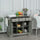 Rolling Kitchen Island with Stainless Steel Top, Spice Rack & Drawers, Utility Portable Multi-Storage Cart on Wheels, Grey