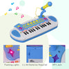 Kids Toddler Toy Piano Keyboard with Included Sitting Stool, Working Microphone, Light Function - Blue