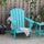Outdoor HDPE Adirondack Deck Chair, Plastic Lounger with Cup Holder, High Back and Wide Seat, Turquoise