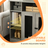 Dog Crate Furniture with Storage Space, Dog Kennel with Lockable Door, Pet Cage for Large Medium Dogs, 47" x 23.5" x 35", Gray