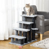 4-Level Cat Stair Ladder, Kitten Tree Climber, with Hanging Play Ball, Steps for Bed, Sofa, Light Grey