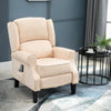 Wingback Heated Vibrating Accent Sofa Vintage Upholstered Massage Recliner Chair Push-back with Remote Controller, light Beige