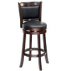 Classic Bar Stool Swivel Barstool with PU Leather Upholstered Mid-Back and Footrest, 30.25 Inch Seat Height, Black