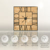 36" Large Wall Clock, Square Silent Non Ticking Metal Wood Farmhouse Roman Numeral Clocks for Living Room, Battery Operated, Black/Natural Wood