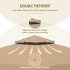 9.8' x 9.8' Gazebo Replacement Canopy, Gazebo Top Cover with Double Vented Roof for Garden Patio Outdoor (TOP ONLY), Khaki