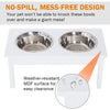 Dog Pet Bowl 23" Elevated Durable Wooden Heavy Duty Feeding Station - White