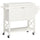 Rolling Kitchen Island Cart with Rubberwood Top and Storage, White