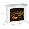 Electric Fireplace Heater, Freestanding Fireplace with Mantel and  Dimmable Flame Effect, Space Heater with Remote Control, 1400W, White