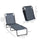 Outdoor Folding Chaise Lounge Chair Portable Lightweight Reclining Garden Sun Lounger with 4-Position Backrest for Patio, Deck, Grey