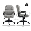 Massage Office Chair with 2 Vibration Points, USB Power, Height Adjustable Computer Chair, Comfy Desk Chair, Light Gray
