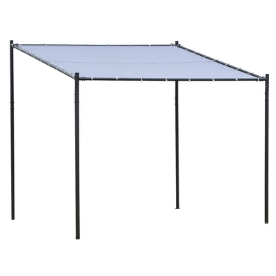 10' x 9.5' x 9.5' Outdoor Wall Gazebo Patio Canopy Gazebo Shelter Pergola Pavilion, Steel Frame, Polyester Canopy, Grey