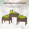 73" x 18" x 32" 3 Tier Raised Garden Bed w/ Three Elevated Planter Box for Vegetables, Herb and Flowers, Coffee