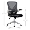 Mid-Back Mesh Home Office Chair Computer Task Ergonomic Desk Chair with Lumbar Back Support, Flip-Up Arm, and Adjustable Height, Grey