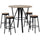 Industrial Bar Table and Chairs Set of 5, Round Dining Table & 4 Stools with Swivel Seat for Pub, Kitchen, Light Brown