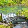 6FT Classic Garden Bridge with Safety Railings Steel Arc Footbridge Decorative Pond Bridge for Backyard Creek Stream, Bronze