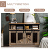 2-in-1 Size-Changing Large/Small Dog Crate Table with Removable Wall, Dog Crate Furniture with Shelving, Sliding Doors, 47.25" x 23.5" x 34.75"