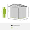 7' x 4' Garden Storage Shed Metal Outdoor Backyard Garden Utility Storage Tool Shed Kit - Grey/White