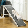Pet Ramp for Dogs Non-slip Carpet Top Platform Pine Wood 74"L x 16"W x 25"H, Grey, White