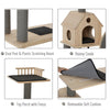 58.25" Luxury Pine Wood Cat Tree Activity Center with Sisal Scratching Posts Board Perches Roomy Condo Carpet Cushion Rotating Runner  Natural