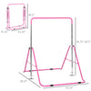 Folding Gymnastics Bar for Kids, Small Gymnast Bar, Easily Adjustable Height, Kids Gymnastics Equipment for Home, Bubble Gum Pink
