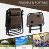 Zero Gravity Lounger Chair Set of 3, Folding Reclining Patio Chair with Side Table, Cup Holder and Headrest for Poolside, Camping, Brown