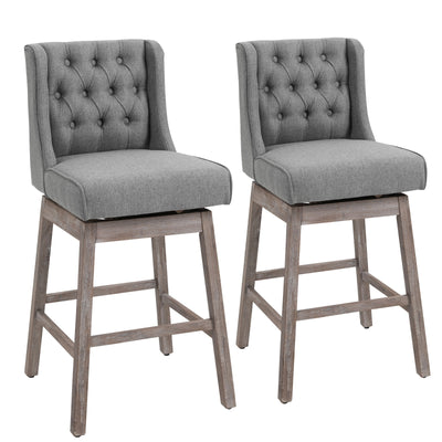 Bar Height Bar Stools Set of 2, 180 Degree Swivel Kitchen Island Stool, 30