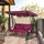 3 Seat Outdoor Free Standing Swing Bench Porch Swing with Stand, Comfortable Cushioned Fabric & Included Canopy, Red