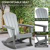 Outdoor Rocking Chair, HDPE Adirondack Style Rocker Chair for Porch, Garden, Patio, Light Gray