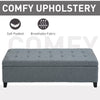 49" Large Tufted Linen Fabric Ottoman Storage Bench With Soft Close Top for Living Room, Entryway, or Bedroom, Light Grey
