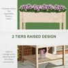 36" x 36" Raised Garden Bed with Storage Shelf, 2 Tiers Elevated Wooden Planter Box Stand for Vegetable Flower Herb, Balcony and Backyard
