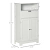 Bathroom Storage Cabinet Freestanding Bathroom Storage Organizer with Drawer and Adjustable Shelf for Living Room, Bedroom or Entryway, White