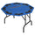 47" 8 Player Folding Octagon Poker Table Blackjack Poker Game with Cup Holders - Blue