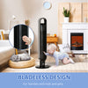 39" Tower Fan Cooling for Bedroom with 80Â° Oscillating, 3 Speed, 12h Timer, LED Sensor Panel, Remote Control, Handle, Black