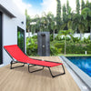Outdoor Folding Chaise Lounge Chair Lightweight Garden Sun Lounger with 4-Position Adjustable Backrest for Patio, Poolside, Wine Red