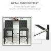 2 Piece Classic Counter to Bar Height Barstool with Metal Tube Footrest Solid Wood Leg  Armless Seat  for Dining Room  Living Room  Bar