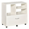 File Cabinet, Office Cabinet with Open Display Shelf and Bottom Drawer for Legal and Letter-Sized Files, Filing Cabinet on Wheels, White