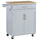 Kitchen Island Cart Rolling Trolley Cart with Drawer, Storage Cabinet & Towel Rack, Grey