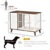 Furniture Style Dog Crate, Pet Cage Kennel End Table, Indoor Decorative Dog House, with Wooden Top, Door, for Small Dogs, Brown