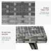 Rattan Wicker Side Table, End Table with All-Weather Material for Outdoor, Garden, Balcony, or Backyard, Gray