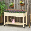 Raised Garden Bed Mobile Elevated Wood Planter Box w/ Lockable Wheels, Storage Shelf  for Herbs and Vegetables Backyard Patio Balcony Zebrano