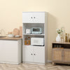 71" Kitchen Buffet with Hutch, Pantry Storage Cabinet with Shelves, Open Microwave Countertop for Dining Room, Living Room, White
