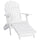 Folding Adirondack Chair with Ottoman, Outdoor Wooden Lounger for Patio, Porch, Poolside, Garden, White