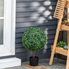 23.5 Inch Artificial Boxwood Ball Topiary Tree Fake Decorative Plant with Nursery Pot for Indoor Outdoor DÃ©cor