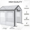 Outdoor Walk-In Tunnel Greenhouse with Roll-up Windows, 2 Zippered Doors, & Weather Cover,  8' L x 6' W x 7.4' H